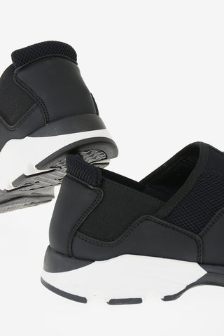 Stretch Fabbric Slip On Sneakers with Eco Leather Details