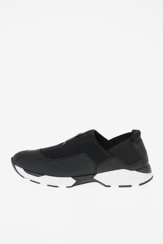 Stretch Fabbric Slip On Sneakers with Eco Leather Details