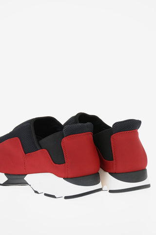 Stretch Fabbric Slip On Sneakers with Eco Leather Details