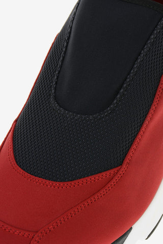Stretch Fabbric Slip On Sneakers with Eco Leather Details
