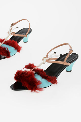 5cm Leather T-Strap Sandals