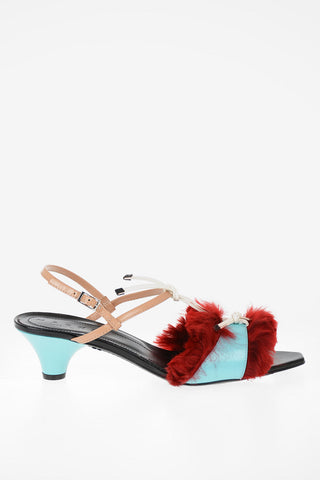 5cm Leather T-Strap Sandals
