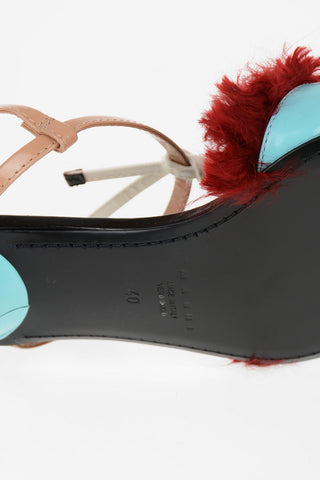 5cm Leather T-Strap Sandals