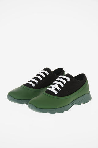 Canvas Sneakers with Leather Trimmings