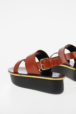 Zeppa Ankle Strap in Pelle