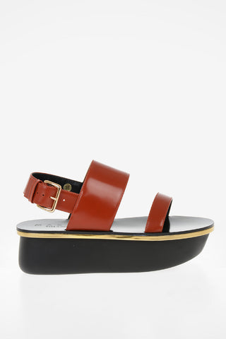 Zeppa Ankle Strap in Pelle