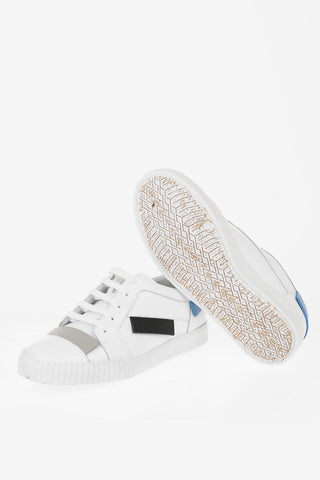 Leather Lace Up Sneakers with Contrast Applications