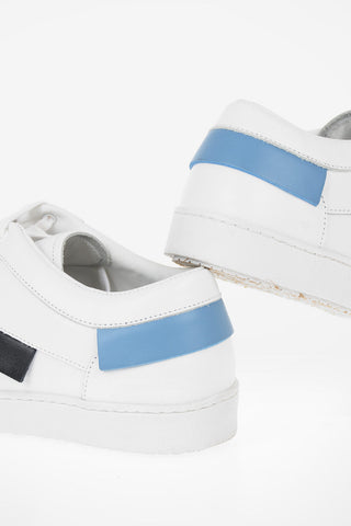 Leather Lace Up Sneakers with Contrast Applications