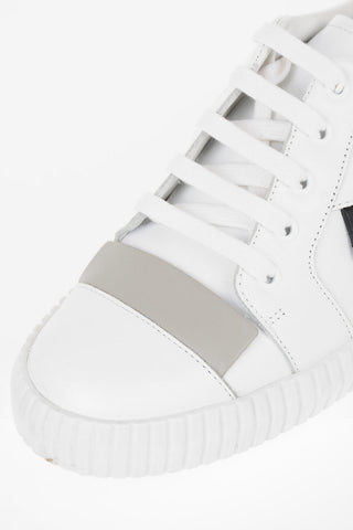 Leather Lace Up Sneakers with Contrast Applications