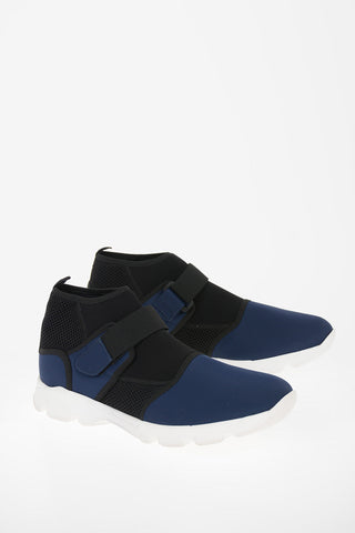 Fabric Sock Sneakers with Touch Strap Detail