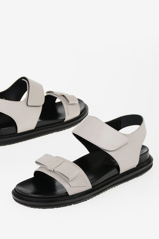Leather Touch Strap Sandals with Bow Detail