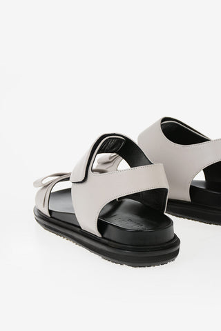 Leather Touch Strap Sandals with Bow Detail