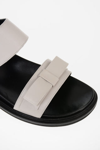 Leather Touch Strap Sandals with Bow Detail