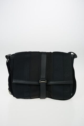 MM11 Fabric Shoulder Bag with Leather Insert