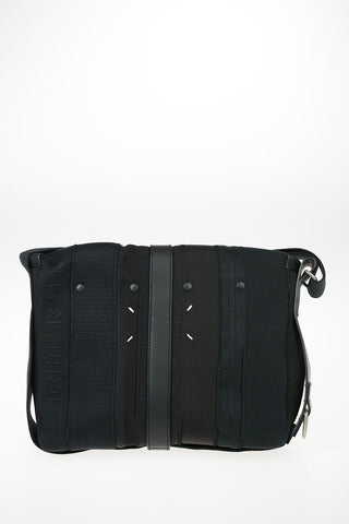 MM11 Fabric Shoulder Bag with Leather Insert