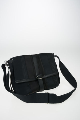 MM11 Fabric Shoulder Bag with Leather Insert