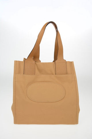MM11 Fabric Shopping Bag With Leather Insert