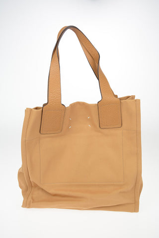 MM11 Fabric Shopping Bag With Leather Insert