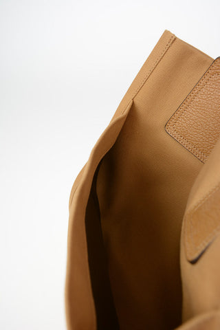 MM11 Fabric Shopping Bag With Leather Insert