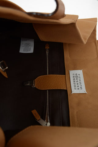 MM11 Fabric Shopping Bag With Leather Insert