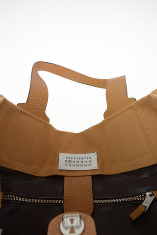 MM11 Fabric Shopping Bag With Leather Insert