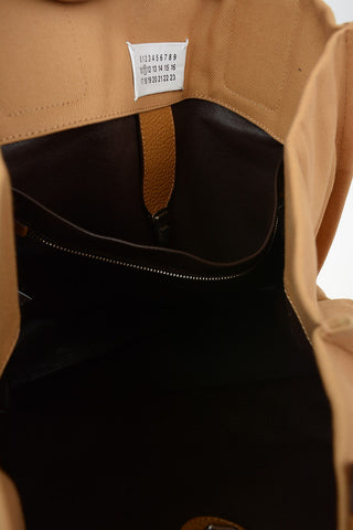 MM11 Fabric Shopping Bag With Leather Insert