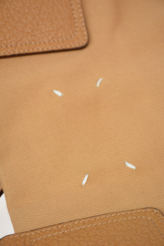 MM11 Fabric Shopping Bag With Leather Insert