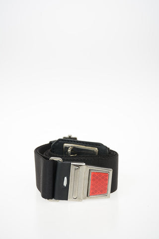 40mm Fabric Belt with Leather Insert
