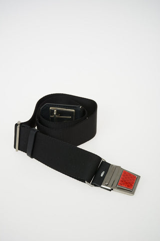 40mm Fabric Belt with Leather Insert