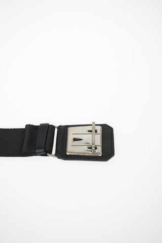 40mm Fabric Belt with Leather Insert