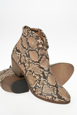 5 cm Snake Printed Chunky Heel Jodhpur boots