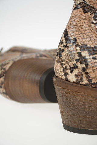 5 cm Snake Printed Chunky Heel Jodhpur boots