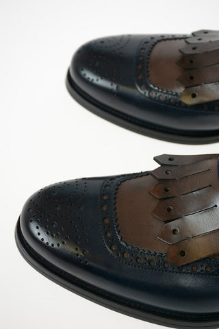 Leather Loafer with Broguing