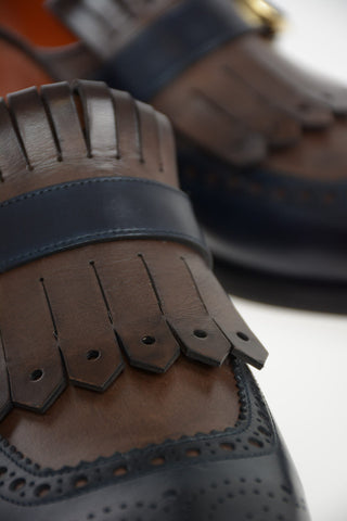 Leather Loafer with Broguing