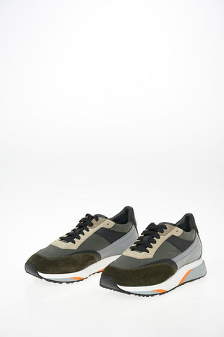 Fabric and Leather Sneakers