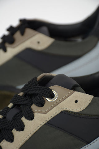 Fabric and Leather Sneakers
