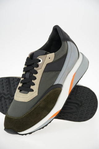 Fabric and Leather Sneakers