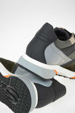 Fabric and Leather Sneakers