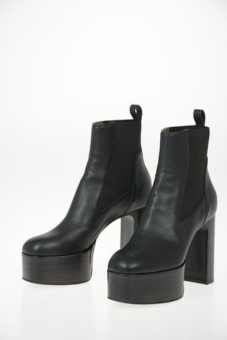 13cm  Leather ELASTIC KISS Ankle Boot