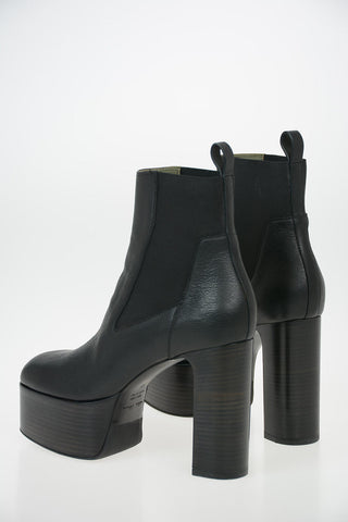 13cm  Leather ELASTIC KISS Ankle Boot