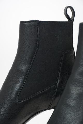 13cm  Leather ELASTIC KISS Ankle Boot