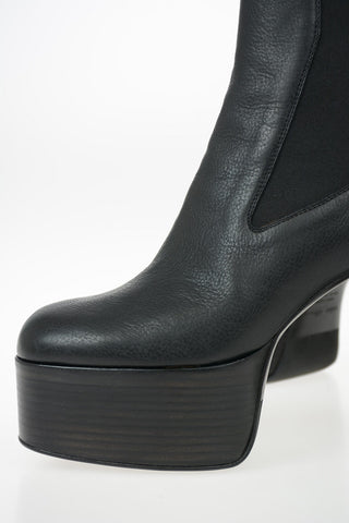 13cm  Leather ELASTIC KISS Ankle Boot