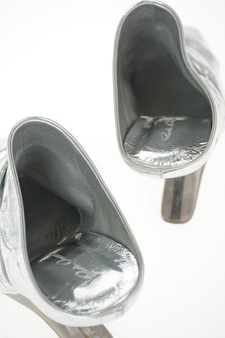 8cm Laminate Leather CANTILEVERED Mules