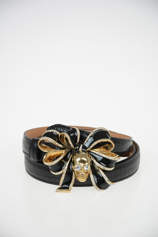 15mm Leather Crocodile Printed Slim Belt