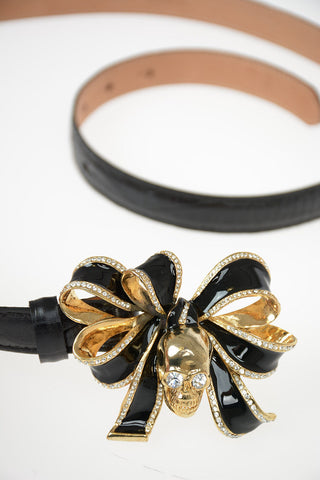 15mm Leather Crocodile Printed Slim Belt