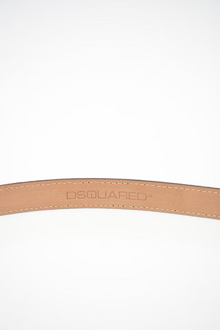 15mm Leather Crocodile Printed Slim Belt