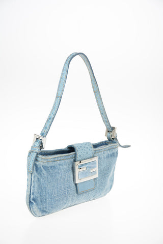 denim and leather applications Mini Bag