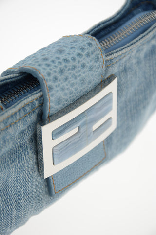 denim and leather applications Mini Bag