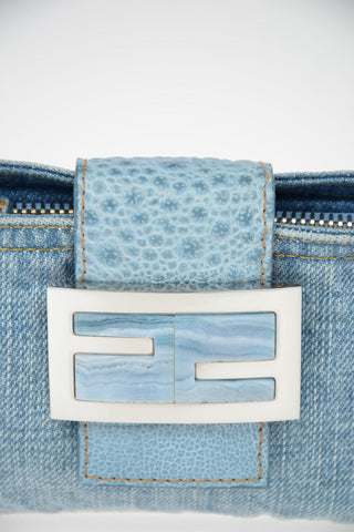 denim and leather applications Mini Bag