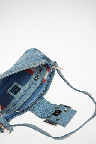 denim and leather applications Mini Bag